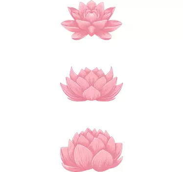 Sticker fleurs roses pour porte - TenStickers