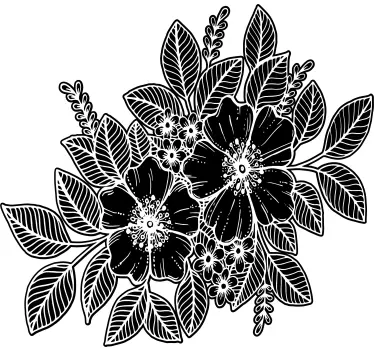 Sticker fleur arrangement de feuilles botaniques - TenStickers