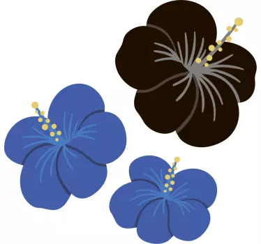 Sticker fleur arrangement floral d'hibiscus - TenStickers