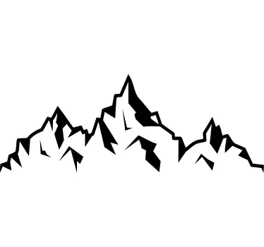 Sticker nature design de silhouette de montagne - TenStickers