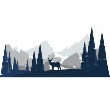 Sticker nature paysage de montagne majestueux - TenStickers