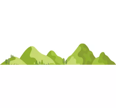 Sticker nature montagnes vertes luxuriantes - TenStickers