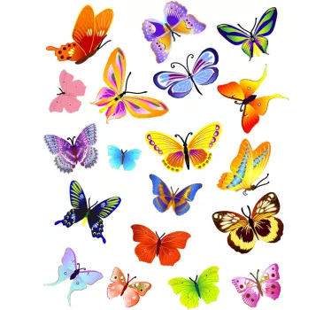 Sticker papillons multicolores - TenStickers