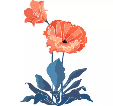 Sticker fleur design floral épanoui - TenStickers