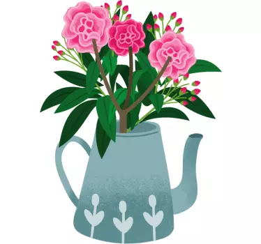 Sticker Mural Fleur Trois roses dans un seau - TenStickers