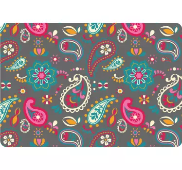 Sticker PC Motifs roses sur fond gris - TenStickers