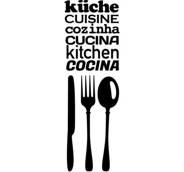 Sticker cuisine textes et couverts - TenStickers