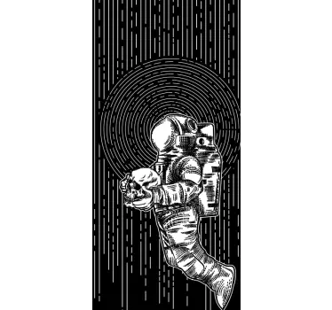 Sticker samsung art de crâne astronaute - TenStickers
