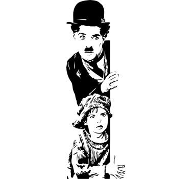 Sticker mural salon feux de la rampe Chaplin - TenStickers
