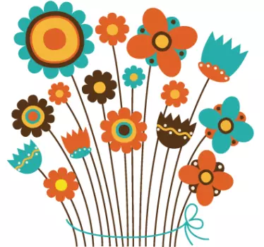 Sticker mural bouquet floral - TenStickers
