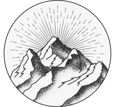 Sticker nature silhouette de sommet montagneux - TenStickers