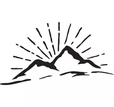 Sticker nature rayons de soleil en montagne - TenStickers