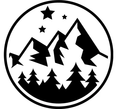 Sticker nature scène de forêt montagneuse - TenStickers