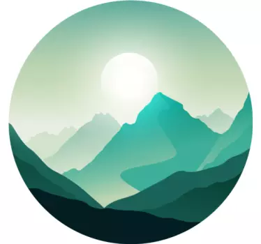 Sticker nature silhouette de vue sur la montagne - TenStickers