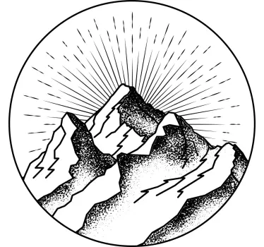 Sticker nature paysage de l'aube en montagne - TenStickers