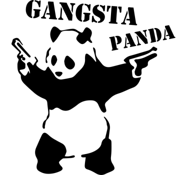 Autocollant Voiture Gangsta panda - TenStickers