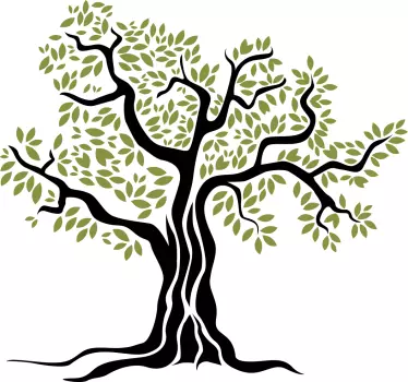 Sticker nature arbre feuillu stylisé - TenStickers
