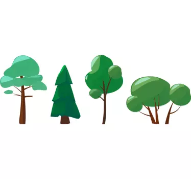 Sticker nature Éléments de forêt stylisés - TenStickers