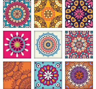 Sticker déco motifs de mosaïque colorés - TenStickers