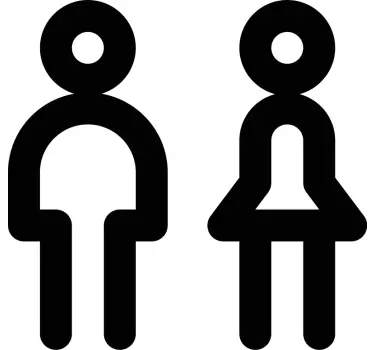 Sticker porte symboles de toilettes simples - TenStickers