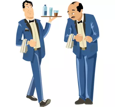Sticker serveurs tenue bleue - TenStickers