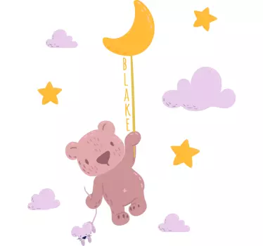 Sticker chambre enfant ourson ballon adorable - TenStickers
