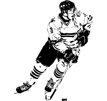 Sticker monochrome hockey sur glace - TenStickers