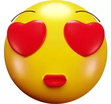 Sticker bébé emoji avec des yeux en cœur - TenStickers