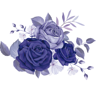 Sticker Mural Fleur Bouquet de fleurs violettes - TenStickers