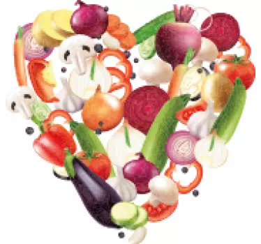 Autocollant Alimentation design réaliste légumes en forme de cœur - TenStickers