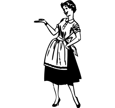 Sticker vintage lady in the house - TenStickers