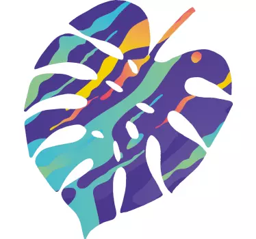 Sticker nature feuille colorée en forme - TenStickers