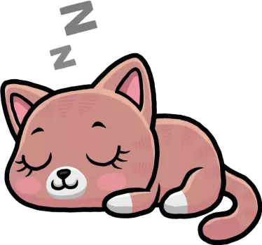 Sticker illustration de chat endormi - TenStickers