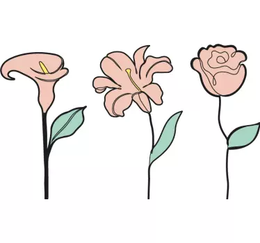Sticker fleur composition de fleurs Élégantes - TenStickers