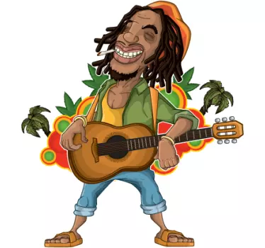 Sticker musique style raggae rasta - TenStickers