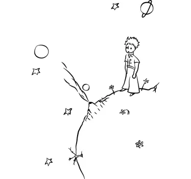 Sticker chambre bébé dessin le Petit Prince - TenStickers