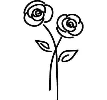 Sticker fleur design rose minimaliste - TenStickers