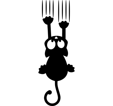 Sticker silhouette de chat suspendu - TenStickers