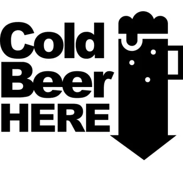 Sticker frigo "Bière froide ici" - TenStickers