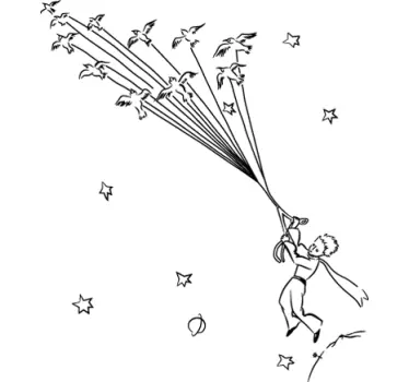 Sticker chambre enfant bébé envol Petit Prince - TenStickers