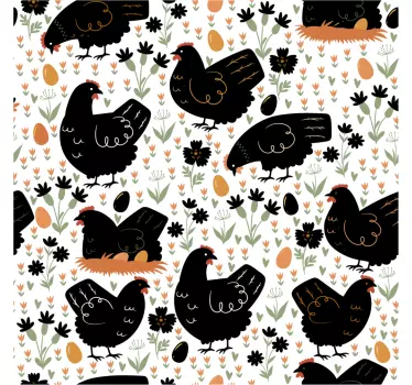 Sticker déco poules de ferme charmantes - TenStickers
