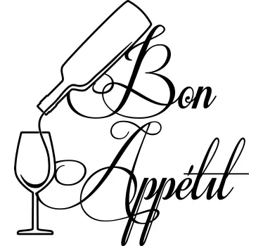 Sticker cuisine Bon appétit vin - TenStickers