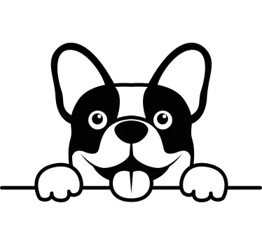 Sticker voiture mignon chien monochrome - TenStickers