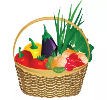 Sticker cuisine panier de légumes frais - TenStickers