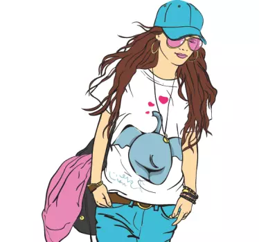 Sticker femme style fashion - TenStickers