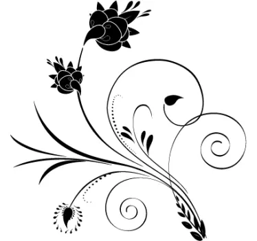 Sticker mural chambre motif minimaliste floral élégant - TenStickers