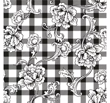 Sticker samsung motif à carreaux floraux - TenStickers
