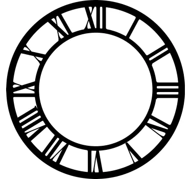 Sticker horloge classique à chiffres romains - TenStickers