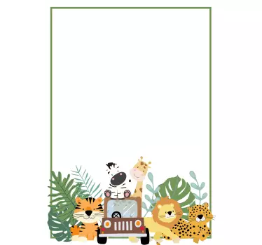 Sticker tableau blanc aventure safari animal - TenStickers