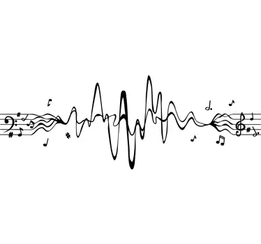 Sticker musique partition musicale ondes - TenStickers